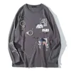 Aolamegs Comics Anime Manga Illustrazione Hook And Loop Fastener Design a catena Felpa sottile Streetwear Uomo High Street Pullover 211229