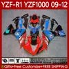 OEM MOTO Body For YAMAHA YZF-R1 YZF1000 YZF 1000 CC R 1 2009-2012 Bodywork 92No.132 1000CC YZF R1 YZFR1 09 10 11 12 YZF-1000 2009 2010 2011 2012 Fairings Kit shark red blk