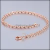 Link, Jewelrylink, Chain Round Rolo Link Bracelet For Women Girl Rose Gold Bracelets Woman Jewelry Valentines Gifts M Hgb395 Drop Delivery 2