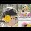 Tillbehör Baby, Kids Maternity Drop Leverans 2021 Baby Girl 18 Färger Shabby Chic Elastic Headbands för Flickor Spädbarn Blomma Headband Bout