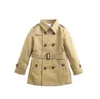 Mode Jongens Lange Stijl Tench Coats Fall Winter Children Plaid Double-Breasted Jassen Kids Boy Uitloper 3-8 jaar Retail