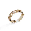 2020 Joyeria Mujer Stackable Rings Snake Rings for Women Gold Color Clear Cz Punk Rock Ring Animal Jewelry Q07083078884