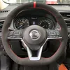 Для Nissan Qashqai Новый X-Trail Teana Tiida Bluebird Sylphy Sylphy DIY Кожаный Замшевой Крышка Рулевого колеса Накрыть крышкой колес