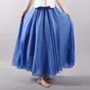 Femmes lin coton jupes longues taille élastique plissé Maxi plage Boho Vintage été Faldas Saia 210607