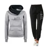 Casual twee stuk outfits truien hoodies en elastische taille jogger broek lente herfst trainingspak vrouw pak vrouwelijke sets 2021 y0702