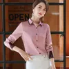 Professional Shirt Women Long Sleeve Spring Temperament Lace Patchwork Satin Chiffon Blouses Office Ladies Work Tops 210604