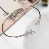 Ny Mode Silver Färg Fjäder Armband Bangles Cuff Femme Leaf Charm Open Bangle Kvinnor Smycken Gåvor Pulseira Feminina Q0719