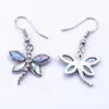 Dragonfly Charm Earrings Paua Abalone Shell Unique Jewelry 5 Pairs