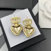 22SS 19color 18K Gold Plated Copper Women Letters Stud High Quality Long Earrings Luxury Desingers Charm Geometric 925 Silver Rhinestone Crystal Pearl Jewelry