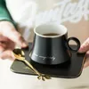 Europeisk porslin keramik rån Soy mjölk frukost kondenserad kaffe te kopp och tallrik sätter guldsked muggar julkoppar