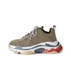 Authentische Schuhe The Hacker Project Triple S Beige Grün Gelb Flora Print Männer Frauen Trainer Old Dad Platform Sneakers Paris 17FW Outdoor mit Original Box 2022