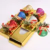 5x5.5cm Christmas de metal Jingle Belces Árbol Ornamentos Colgantes Campana para corona Decoraciones de árboles de Navidad rústicas 6pcs / set