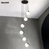 Chandeliers Duplex Villa Lobby Pendant Lamp Modern Nordic Spiral Stair Hanging Light Dining Living Room El Chandelier Include LED