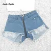 Taille haute Sexy Femmes Jeans Denim Shorts Summer Mode Denim Dentelle Épissage Dames Skinny Denim Coton Super Short Jeans 210625