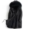 Mäns Läder Faux Real Fur Coat Raccoon Parka Vinter Jacka Män Kläder 2021 Man Varm Långa Coats Plus Storlek 5XL ML-PK10 MY1702