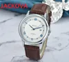 Montre de Luxe Mens Enkel Designer Quartz Rörelse Iced Out Watch Leather Strap Klockor 40mm Lyx Fashion Sapphire Solid Lås President Man Armbandsur