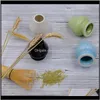 Brushes Teaware Kitchen Dining Bar Home Garden Drop Delivery 2021 Ceramic Matcha Chasen Holder Japanese Green Tea Whisk Stand 5Sgh7007124