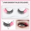 Natural Colored Lashes Wispy Fluffy 3D Lash Faux Mink Eyelashes Colorful Eye Lashes Strip Multicolored Two-Toned Fake Eyelash for Cosplay Daily Makeup