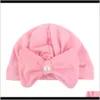 Berretti Cappelli Accessori Baby Kids Maternità Drop Delivery 2021 Tipo di cappello con fiocco per bambini Cappellino pullover in cotone con perline appiccicose Prodotti per bambini Hkgfu