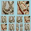 Naszyjniki z koralikami wisiorki biżuteria 9-10 mm biały naturalny naszyjnik perłowy 18-calowy choker dar