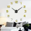 壁の時計ファッション3DビッグサイズのクロックミラーステッカーDIYブリーフリビングルームの装飾装飾に会う
