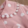 0-24m jesień wiosna urodzony maluch niemowlę dziewczęce z długim rękawem sukienka Peter Pan Collar Lace Dot Tutu 210515