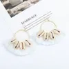 Boucles d'oreilles gland macramé pour femmes bohême coquille frangée goutte boucles d'oreilles bijoux faits à la main vacances d'été