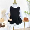 Girls Automne Vêtements Mode Volous Vest Gilet Fête Anniversaire Petites filles Costume Coréen Cute Enfants Robes Vestidos 210715