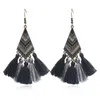 Alloy Vintage Tassels Dangle Earring Cotton Thread Boho Ethnic Triangle Earrings For Women Jewelry Gifts