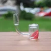 Rökningstillbehör hornet kvarts kolhydrat keps banger 14mm dabber vattenpipa transparent glas 90 ° dubbel lager färg sandsten bong