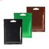 Small pouch 3x4 inch (8x11cm) Shiny Black/Green Heat Sealable Zip Lock Bags Food Storage Package Bag With Hang Hole 100 pcsgoods