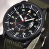 Wristwatches Luminous Pointer Men Watch Nylon Canvas Strap Wear-resistant Outdoor Automatic Date Function Sports Reloj Hombre