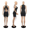 Günlük Elbiseler 2021 Seksi Dantelli Gece Parti Elbise Kulübü Kıyafetler Kadınlar Için Kesim Çapraz Halter Backless Yaz Sevimli Mini Bodycon