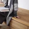 Yedinas långa cardigan kvinnor eleganta damer lösa ribbade överdimensionella stickade tröjor koreanska stil mode plus coat överrock 210527