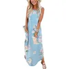 Sukienki Letnie Maternity Damskie Damskie Drukuj Sundress Asymetryczne Sukienki Halter Vestidos Split Beach Dresses Szata Femme 2021 # 35 Q0713