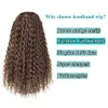 Kinky krullend hoofdband pruiken voor afro zwarte vrouwen 28 inch humaan synthetisch haar ombre lijmeless pruik met hoofdband door mode iconfactory direct