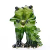 Myblue Kawaii Jardin Animal Résine Couple Amoureux Grenouille Figurine de mariage Miniatures Nordic Home Chambre Décoration Accessoires Cadeau 210811