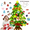 Arbre de noël en feutre pour enfants, décoration pour la maison, cadeaux du nouvel an, ornements, arbres de noël, DIY