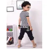 Été bébé garçons vêtements ensembles de t-shirts à rayures T-shirts chauds Harem pantalon de harpe costume enfants vêtements enfants costumes de sport marine marin 210413