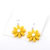 Mignon petites fleurs boucles d'oreilles à breloques pour femmes douce coréenne résine marguerite tournesol femme personnalité goutte boucles d'oreilles bijoux en gros