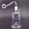 Mini Dab Буровые установки Bong со стеклянным масляным горелкой Pipe Recycler Bebbler Соты Percolator Водопроводная труба с силиконовой трубкой для рук