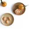 Wooden Round Shape Dinner Plates Mini Pastry Dish Eco-friendly Fruit Dishes Hotel Kitchen Decoration Tableware Plate BH5045 WLY