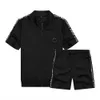 Homens de verão Casual Sets Solto Novo Tracksuit 2021 Homens Sportswear Zipper Tshirts + Shorts 2 Pcs Esportes Terno Printing Roupas Y0831