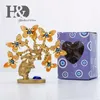 HD resina elefante borboleta árvore figurine afortunado árvore azul para dinheiro proteção riqueza boa sorte presente de presente decoração de casa 210607