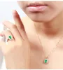 Cluster Ringen Goud Kleur Luxe Emerald Ring voor Vrouwen Groene Gemstone Zirkoon Diamanten Elegante Crystal Sieraden Feest Party Band Fashion Gift