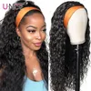 Unice hair 100 cheveux humains Grip bandeau écharpe perruque vague d'eau perruque de cheveux humains sans plumage perruques pour les femmes sans colle pas Sew4990110