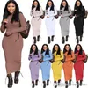 Femmes Maxi Robes Mode Col Haut Pit Strip Zipper Broderie Casual Une Étape Longue Robe Designer Couleur Unie Vêtements D'hiver