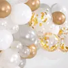 133 stks ballon boog garland kit gouden confetti zilver witte ballonnen voor bruids baby shower bruiloft, verjaardag, afstuderen 210626