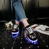 7ipupas Kids Shoes With Light Boys Led Sneakers Spring Autumn White Lighted Fashion Girls luminous glowing Children 211022