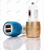 Renkli LED Araç Şarj 2 Portları Sigara Portu 5 V 2.1A Mikro Oto Güç Adaptörü Çift USB Telefon için 7 Artı Samsung S8 S7 OM-N7